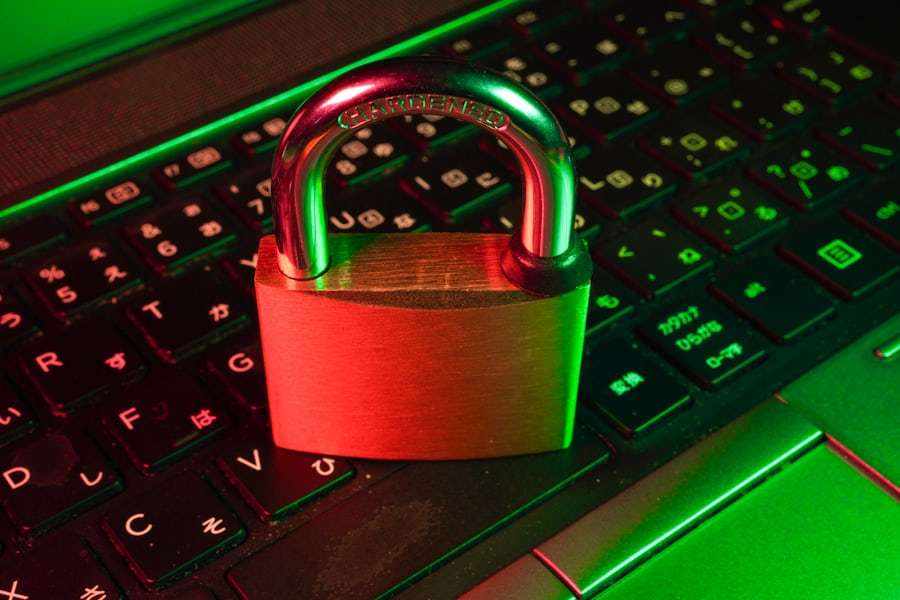 Gembok digital sebagai lambang keamanan data